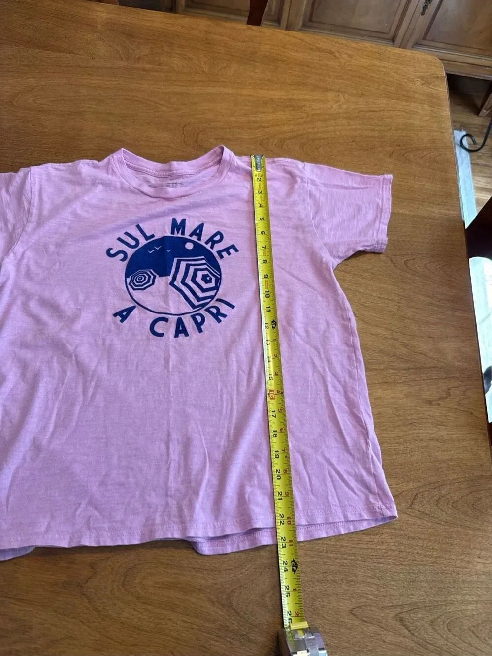 J.Crew Women’s "Sul Mare A Capri" Graphic Tee Short Sleeve T-Shirt Pink Small - Picture 9 of 9